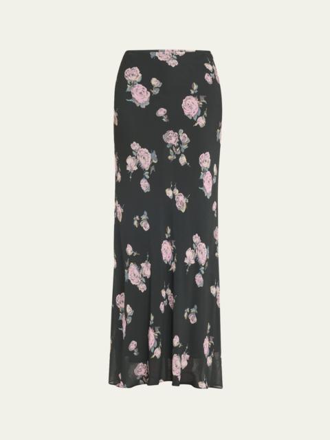 Floral Crepe Maxi Skirt