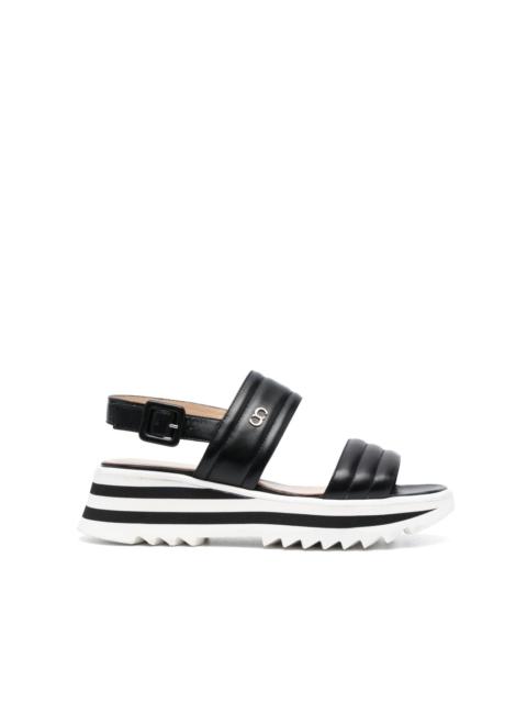 CASADEI logo-print wedge sandals
