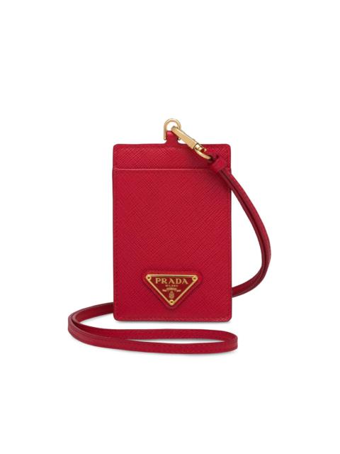 Prada logo-plaque lanyard cardholder