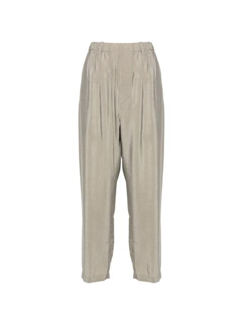 silk-blend tapered trousers