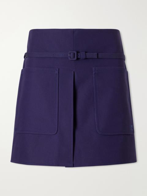 courrèges Belted Cotton-canvas Mini Skirt