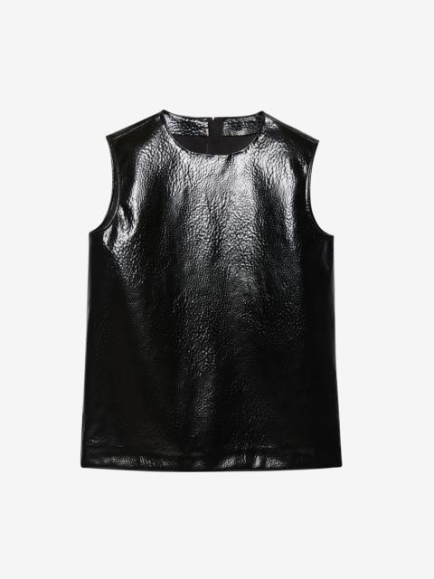 The Frankie Shop Amaris Crackled Faux Leather Tank Top - Black