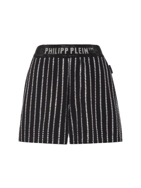 PHILIPP PLEIN crystal-embellished cotton shorts