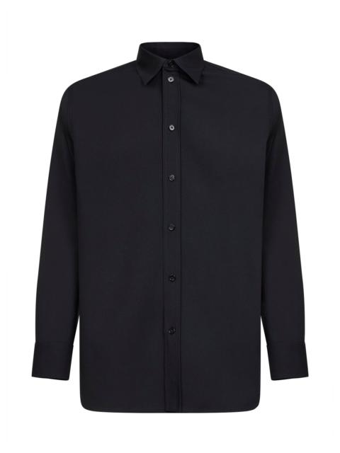 Jil Sander Blue lightweight wool gabardine shirt
