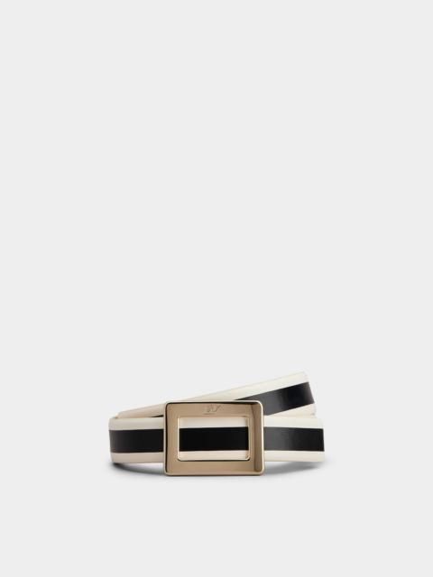 Roger Vivier Belle Vivier Double Stripe Belt in Leather