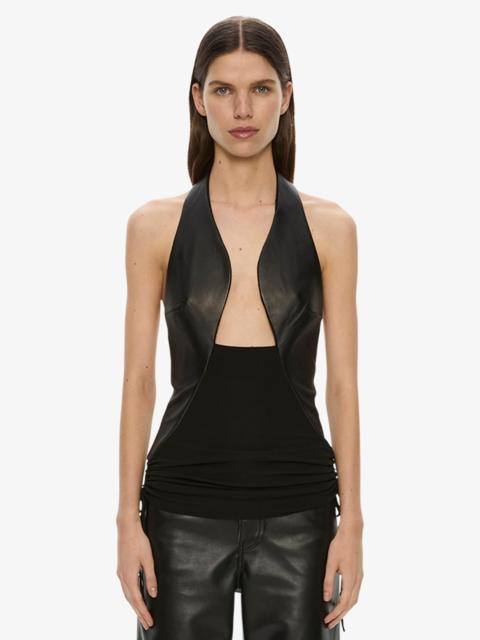 CHRISTOPHER ESBER Tailored Slope Leather Halter Top