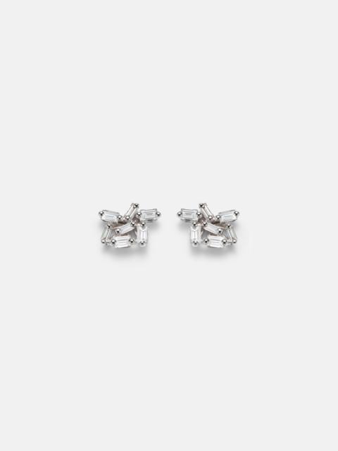 SUZANNE KALAN Classic 18kt white gold stud earrings with diamonds