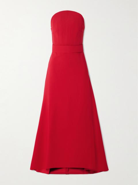 SOLACE LONDON Ember Belted Crepe Maxi Dress