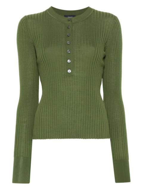 soeur ribbed button-front top