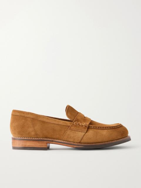 Grenson Nate Suede Penny Loafers Tan