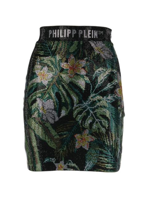 PHILIPP PLEIN crystal-embellished mini skirt