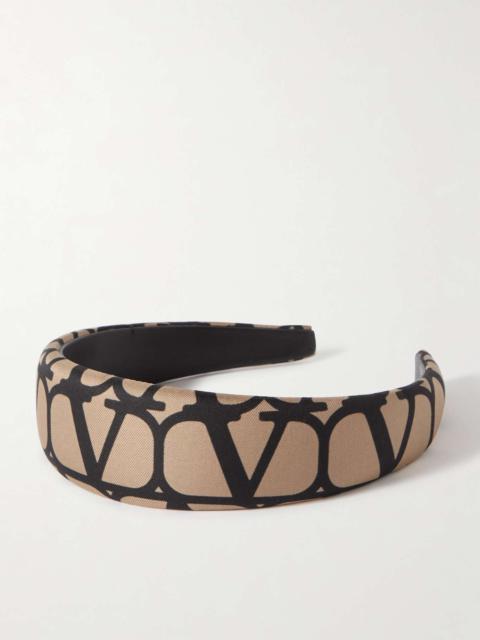 Valentino Toile Iconographe silk-twill and leather headband