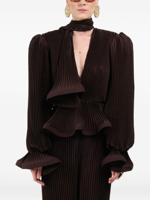 ROWEN ROSE pleated puffy blouse