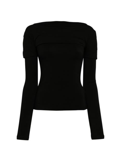 shirring boatneck top