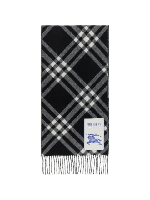 Black & White Check Cashmere Scarf