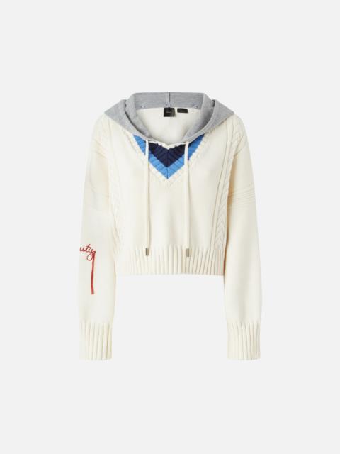 PINKO VARSITY-STYLE FLEECE HOODIE