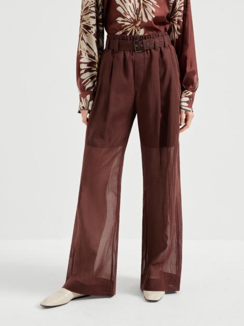 Brunello Cucinelli Cotton organza loose trousers with monili