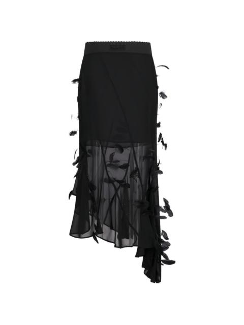 THE ATTICO SKIRT WITH OSTRICH PIUME