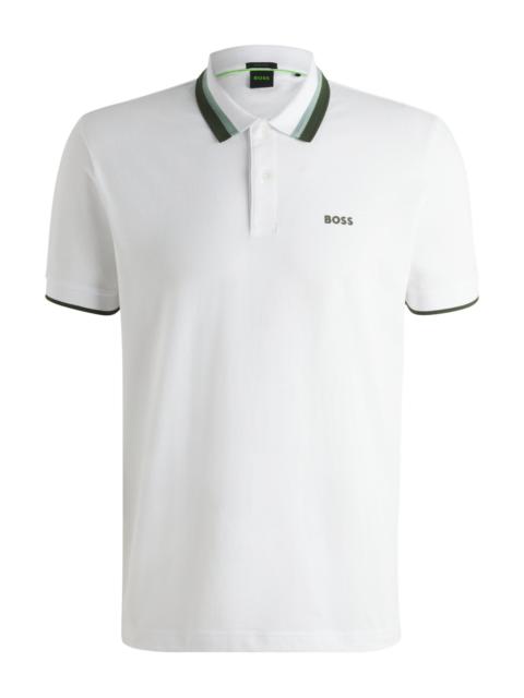 BOSS PADDY ACTIVE POLO SHIRT WITH CONTRAST STRIPES