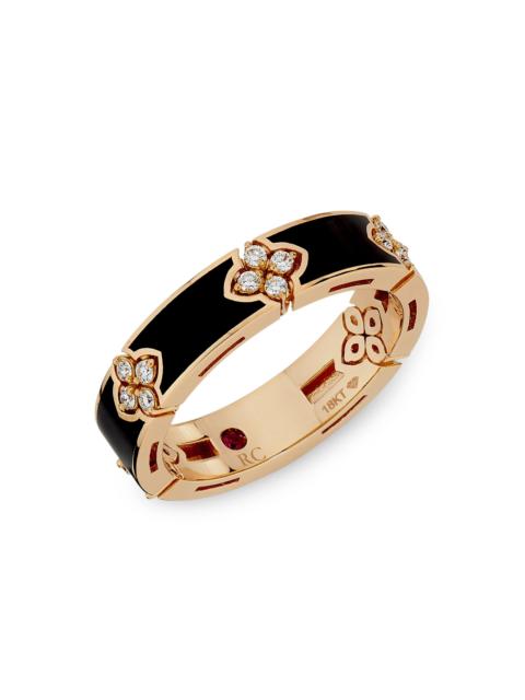 ROBERTO COIN Women's Love In Verona 18K Rose Gold, Enamel & 0.14 TCW Diamond Band - Black