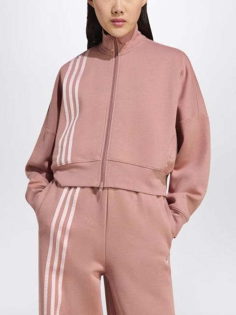 adidas Originals Off Placed 3-Stripes zip sweatshirt pink