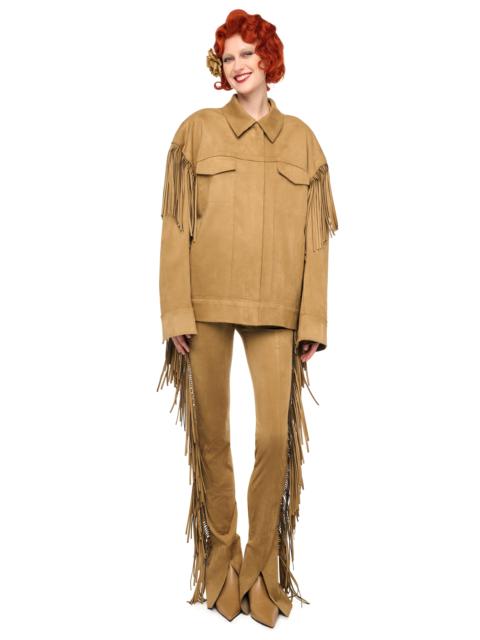 NORMA KAMALI FRINGE OVERSIZED JEAN JACKET