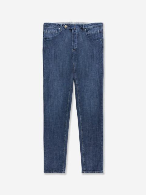 SLOWEAR Slim fit tailored trousers in stretch denim
