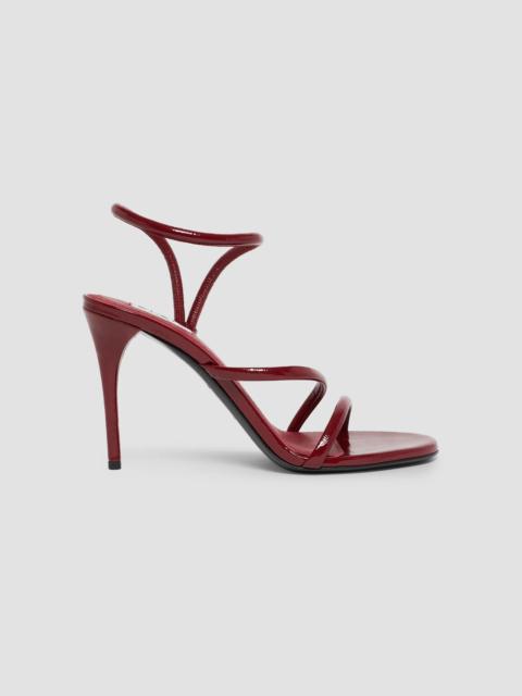 Alaïa Women's Loop 90MM Patent Leather Sandals - Cranberry