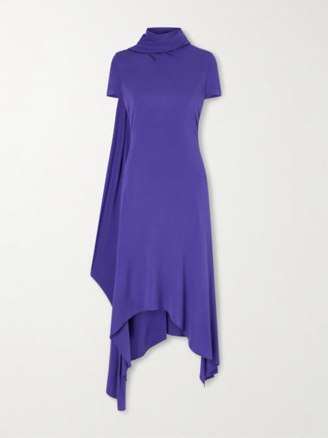 Acne Studios Tie-detailed Asymmetric Jersey Midi Dress