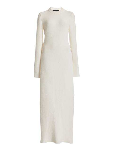Lara Tie-Detailed Knit Maxi Dress white