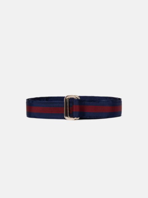 J. PRESS MADE-IN-USA NAVY & BURGUNDY STRIPED GROSGRAIN RIBBON BELT