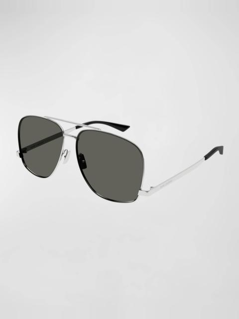 Men's Metal Aviator Sunglasses with Logo Detail