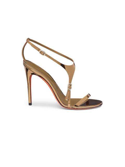 Women’s mirrored gold high-heel sandal