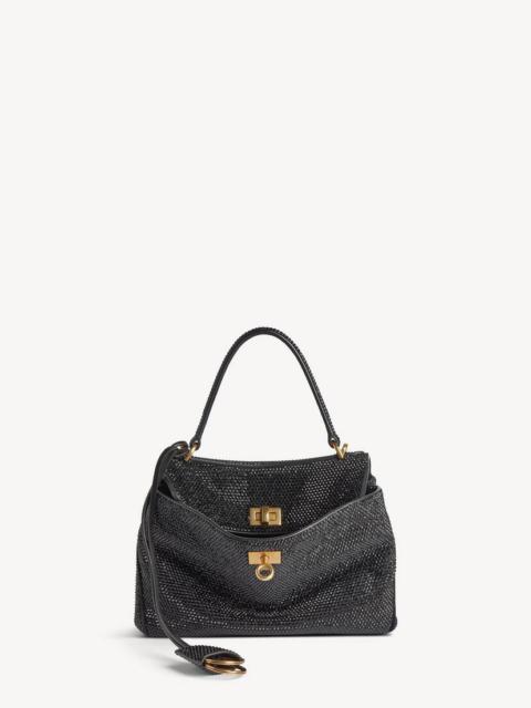 BALENCIAGA Women's Rodeo Mini Handbag With Rhinestones in Black