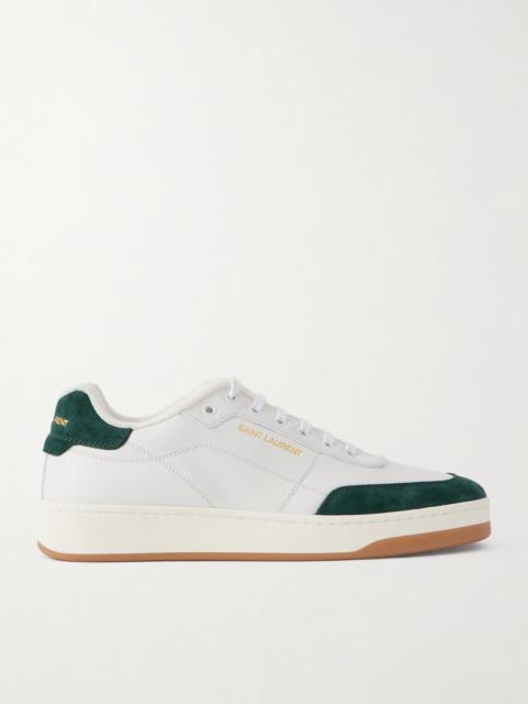 SAINT LAURENT SL/61 Suede-Trimmed Leather Sneakers
