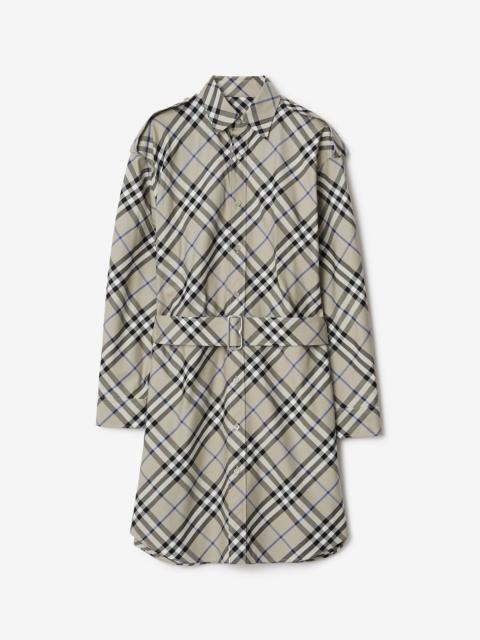 Check Cotton Shirt Dress