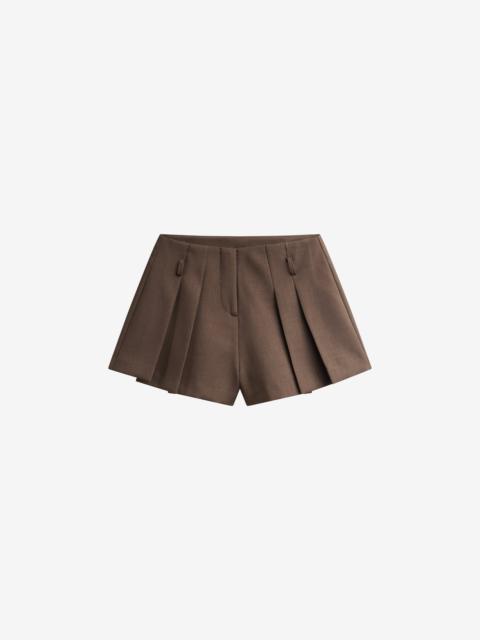 The Frankie Shop Lojsta Pleated Mini Shorts - Brown