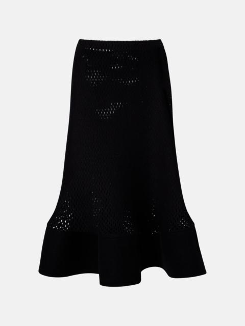 Alaïa Open-knit wool-blend midi skirt