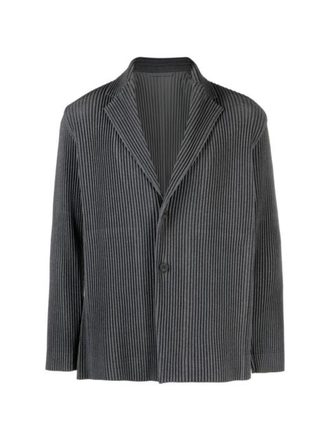 single-breasted plissé blazer