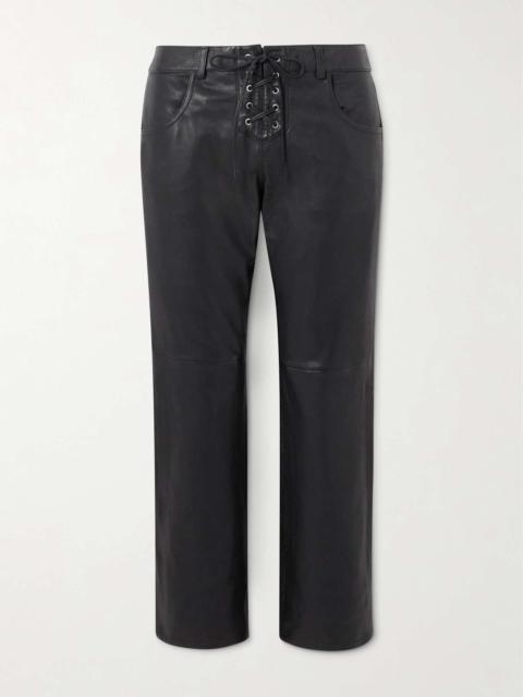Isabel Marant Vanel lace-up leather straight-leg pants Black