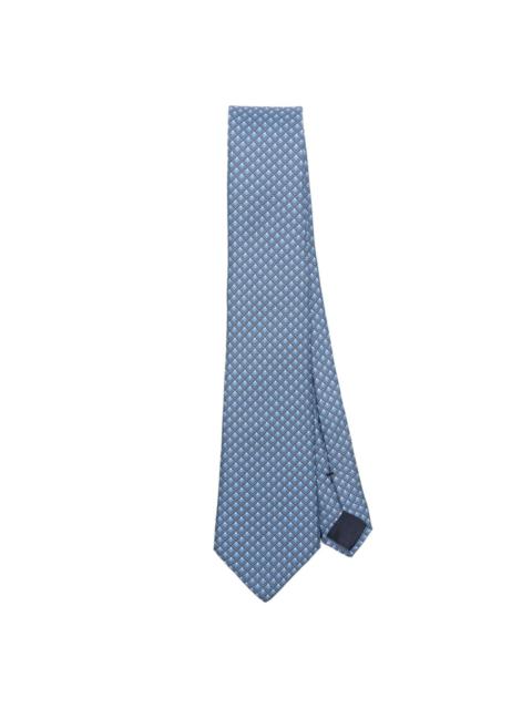 patterned-jacquard organic silk tie