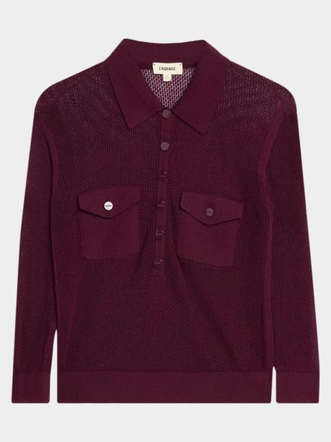 L'AGENCE Carine Pointelle-Knit Sweater