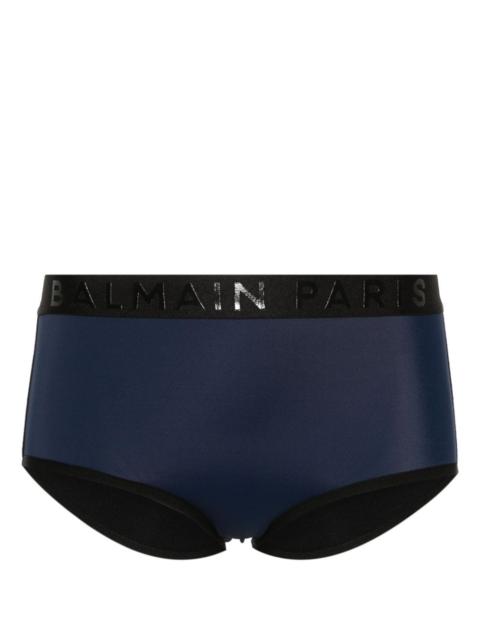 Balmain logo-waist bikini bottoms