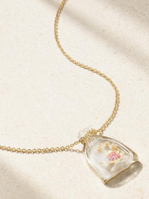 Yvonne Léon Poisson Rouge 9-karat Gold Multi-stone Necklace