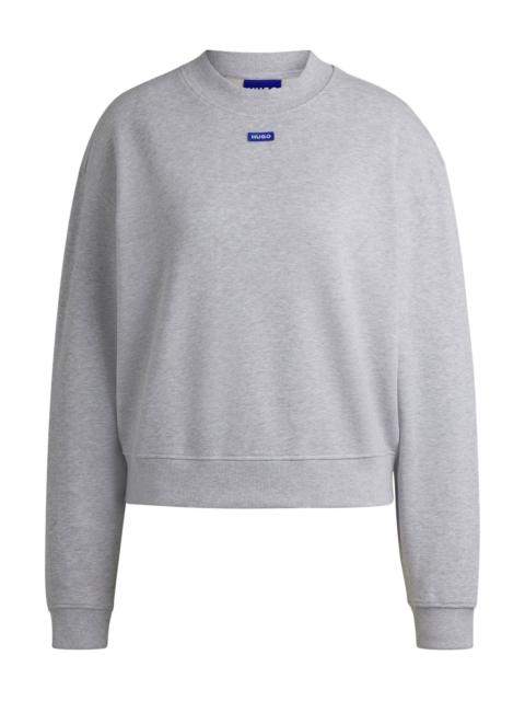 HUGO COTTON-TERRY SWEATSHIRT WITH LOGO BADGE