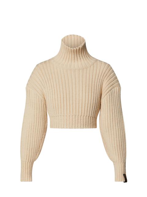 Louis Vuitton Elbow Patch Cropped Turtleneck Pullover