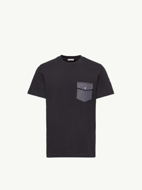 Moncler Cotton Jersey T-Shirt with Denim Pocket