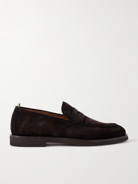 OFFICINE CREATIVE Opera 001 Suede Penny Loafers Dark brown