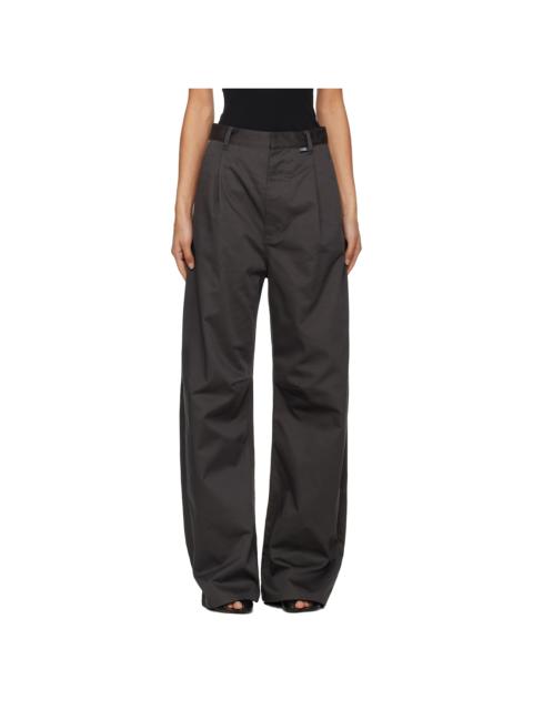 MM6 Maison Margiela Gray Wide Leg Twill Trousers