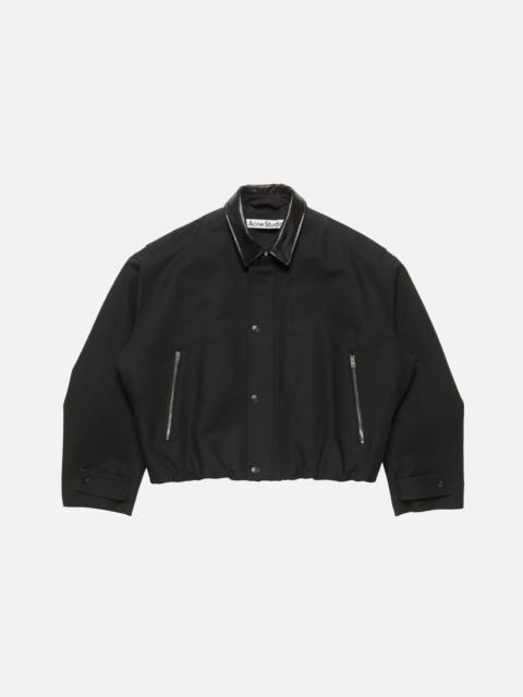 Acne Studios Bomber with leather collar - Black